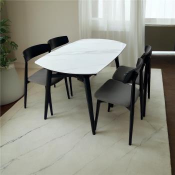 大理石餐桌微晶石跳臺伸縮桌椅組合飯桌方圓兩用方桌可變圓桌現代