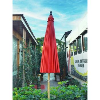 泰國進口戶外油紙傘遮陽傘別墅花園太陽傘庭院室外沙灘露臺擺攤傘