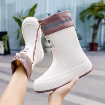 。雨鞋女款2024新款成人日系時尚防滑防水鞋加絨輕便耐磨雨靴可愛