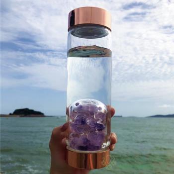天然水晶杯碎石杯水瓶玻璃杯養生水晶玻璃杯子觀賞水晶杯
