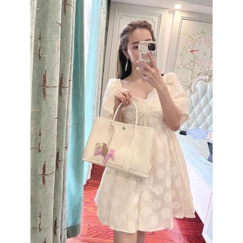 真皮通勤OL花園包女2025新款托特女包手提包大容量手拎單肩斜挎包