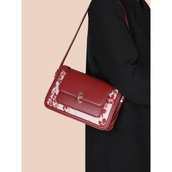 紅色包包女2023新款高級感腋下包斜挎手提包中式新娘婚包結婚禮物