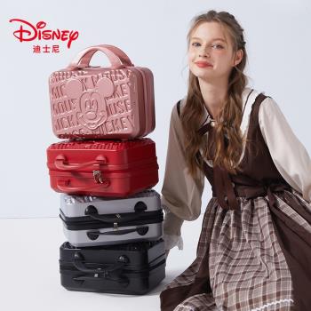 迪士尼行李箱女小型輕便12寸化妝箱旅行箱紅色手提小箱子