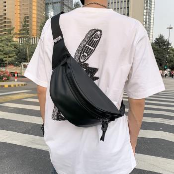 胸包男士復古簡約百搭單肩斜挎包2023新款斜跨小揹包輕便運動腰包