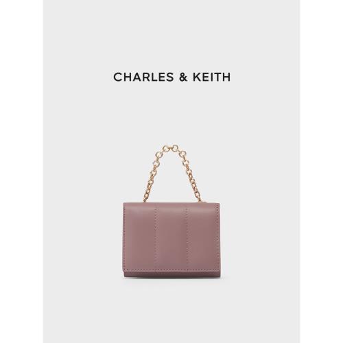 CHARLES&KEITH春夏女包CK6-10770534女士絎縫鏈條手提短款錢包