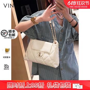 Viney包包女士2024新款斜挎真皮托特通勤大容量大包小香風鏈條包