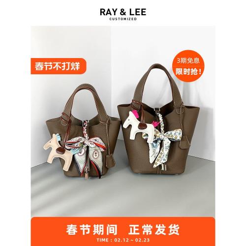 菜籃子包女真皮手拎包大號水桶包小眾大象灰包包手提包小包托特包