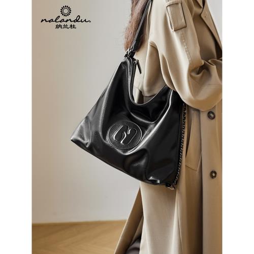 納蘭杜包包女士2025新款小眾設計軟皮托特包女大容量單肩通勤女包