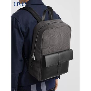 BVP意大利背包男士雙肩包商務休閑真皮大容量電腦包