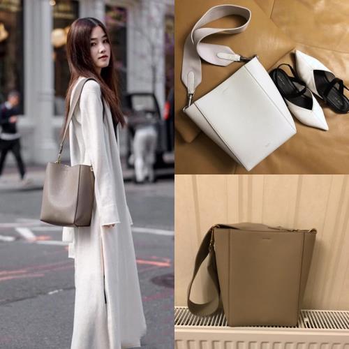 【虧本清倉】真皮女包sangle水桶包大容量單肩斜挎包子母包三件套