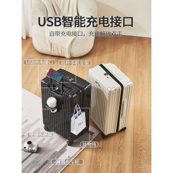 拉桿行李箱女2024新款男生大容量耐用26寸可擴充套件登機旅行密碼皮箱