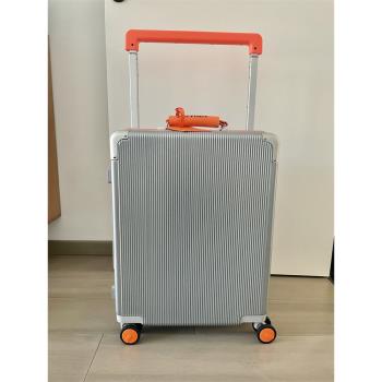 出口撞色行李箱20寸高階鋁框密碼拉桿箱靜音萬向輪登機旅行箱男女