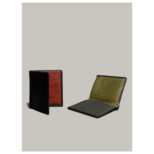 日線復古手工真皮撞色卡夾 零錢包 男女情侶款手工頭層牛皮卡包