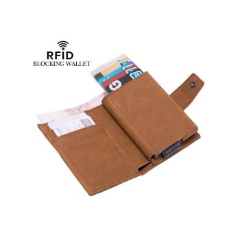 防盜刷RFID自動彈信用卡包鋁合金屬盒男士多卡位裝卡的卡套錢包夾
