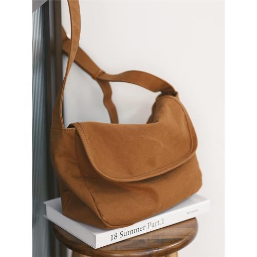 sobag橙色日系小眾原創設計斜挎帆布包女休閑復古單肩潮酷郵差包