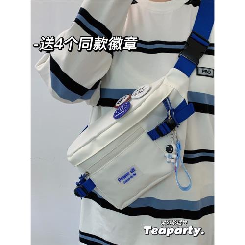 茶話會ins日系原宿運動風胸包女男ulzzang韓版百搭斜挎騎行腰包潮