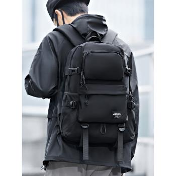 雙肩包男士大容量電腦背包簡約戶外旅游防水登山旅行包大學生書包