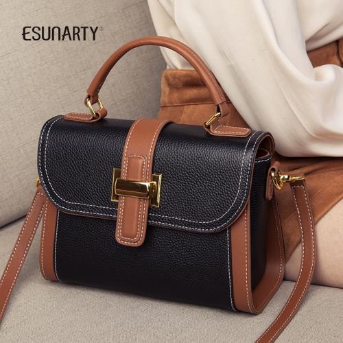 真皮包包女2025新款媽媽手提斜挎包小眾輕奢單肩包百搭寬帶小方包