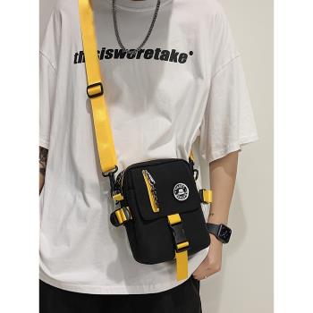 斜挎包男潮牌學生運動休閑單肩包ins潮小包胸包女夏季挎包手機包
