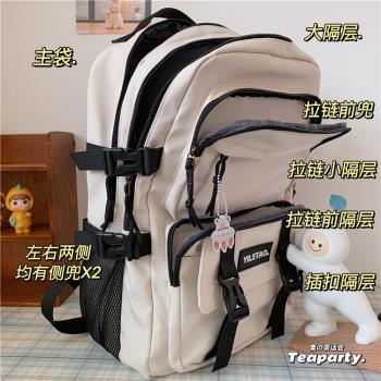 ins機能工裝雙肩包ulzzang日系原宿旅行電腦揹包男高中學生書包女