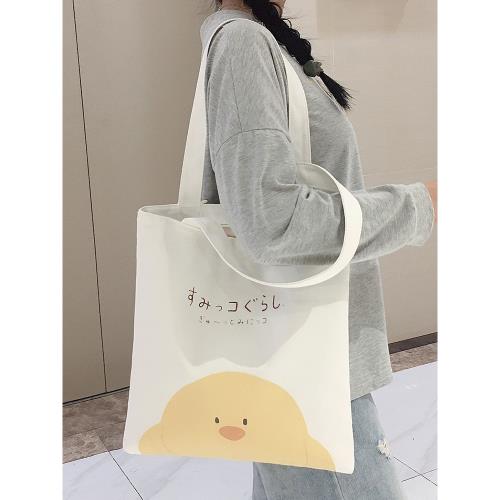 帆布包女2025新款手提袋布袋子單肩包拉鏈學生大容量上班通勤裝書