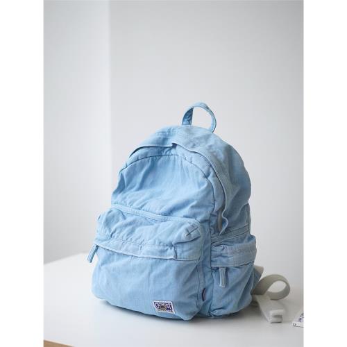 貓西CATWEST設計復古牛仔布雙肩包女背包四季出游小眾大學生書包