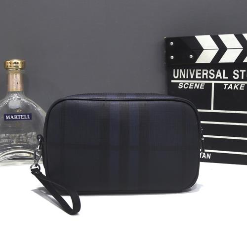 2024新款歐美男士大容量商務手拿包英倫格子防水手包面包包相機包