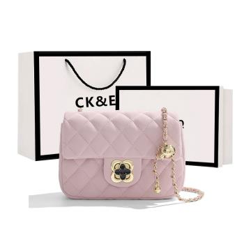 ck&eq小香風菱格鏈條包包女2024新款今年流行高階感小眾斜挎包
