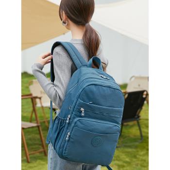 男女雙肩包尼龍布簡約輕便多口袋容量大電腦學生書包休閑旅行背包