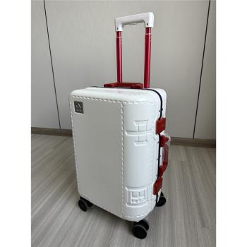 出口香港撞色拉桿箱20寸靜音登機高階鋁框行李箱24萬向輪託運皮箱
