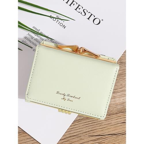 純色錢包女短款小巧多功能超輕薄2025新款學生夾子零錢包簡約錢夾