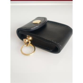 復古純手工植鞣革加厚頭層牛皮汽車遙控鑰匙手拿包黃銅配件掛腰包