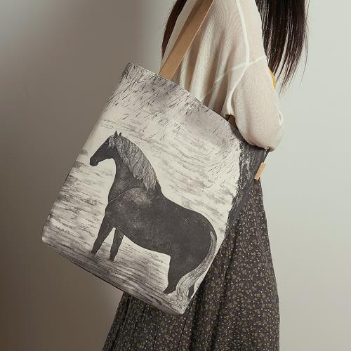 仟象映畫ARTote 小眾設計春夏大容量上班通勤單肩帆布包托特包女