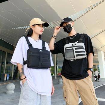 男士潮牌戰術胸包機能風馬甲包ins潮街頭工裝包多功能女生背心包