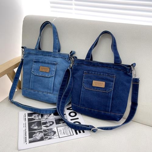 新款ins牛仔包購物袋斜挎女包包學生復古文藝單肩手提布包大容量