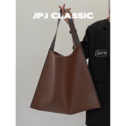 牛皮托特薄款大容量甜酷風通勤包