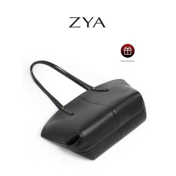 ZYA原創黑色大容量通勤托特包