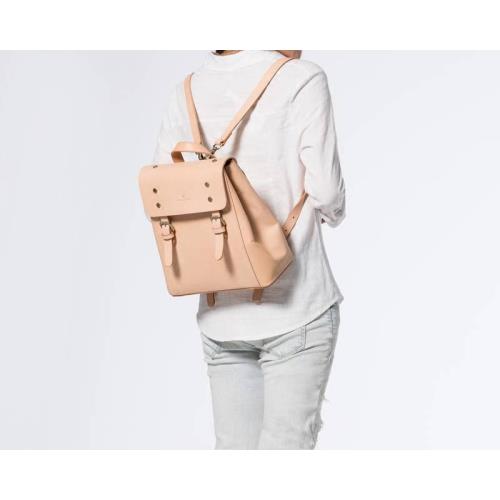 時間造物 頭層植鞣厚牛皮 手工 設計復古女款單雙肩斜挎三用背包