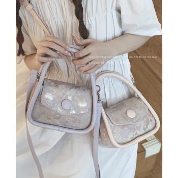 韓國小眾手提包包女2023新款夏季時尚撞色小方包高級感單肩斜挎包