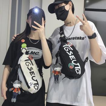 小挎包男士胸包腰包2025夏季新款休閑單肩包潮牌ins運動斜挎包女