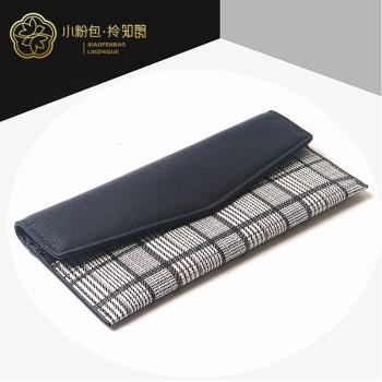 真皮格子小眾設計師ins女士錢包