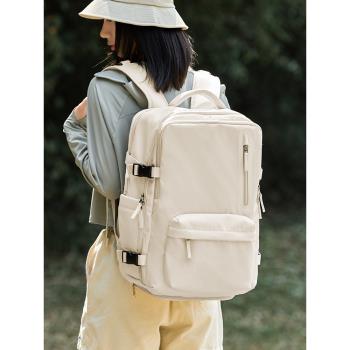 雙肩包女士短途出差旅行背包輕便大容量電腦包大學生外出旅游書包