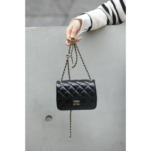 歐尚典包包女2025新款真皮菱格鏈條包時尚小香風高級感單肩斜挎包