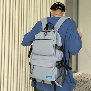 時尚潮流工裝雙肩包大容量旅行男士背包高中生大學生書包女電腦包