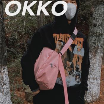 情侶OKKO男女運動斜挎尼龍健身包