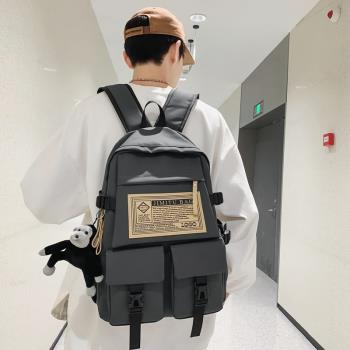 日系潮牌雙肩包女初高中大學生工裝書包男大容量休閑旅行電腦背包