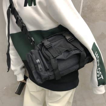 土酷機能戰術斜挎包高街男潮流大容量騎行包ins手提包工裝單肩包