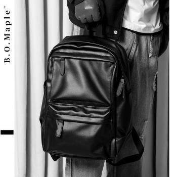 BOMaple 簡約男士雙肩包潮牌商務時尚學生輕便書包大容量電腦背包