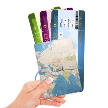 旅行證件套地圖立體護照套機票護照包卡包新款旅游出國卡通收納包