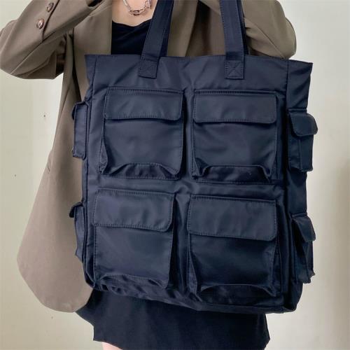 CHICXI工裝包多口袋單肩大容量尼龍布防水男女無性別風時尚托特包